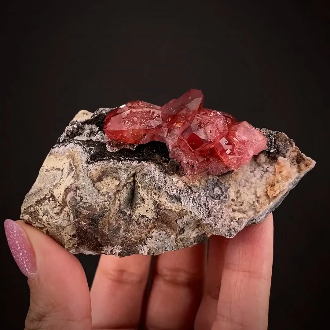 Rhodochrosite on Goethite - image 1