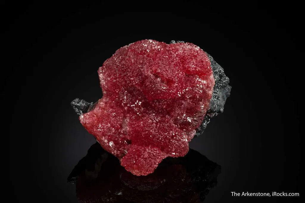 Rhodochrosite on Manganite (circa 1979 find) image