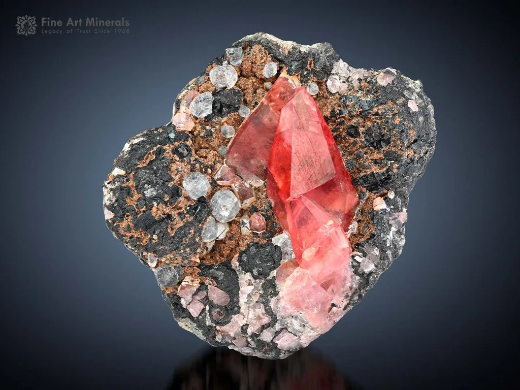Rhodochrosite on Matrix from Peru image