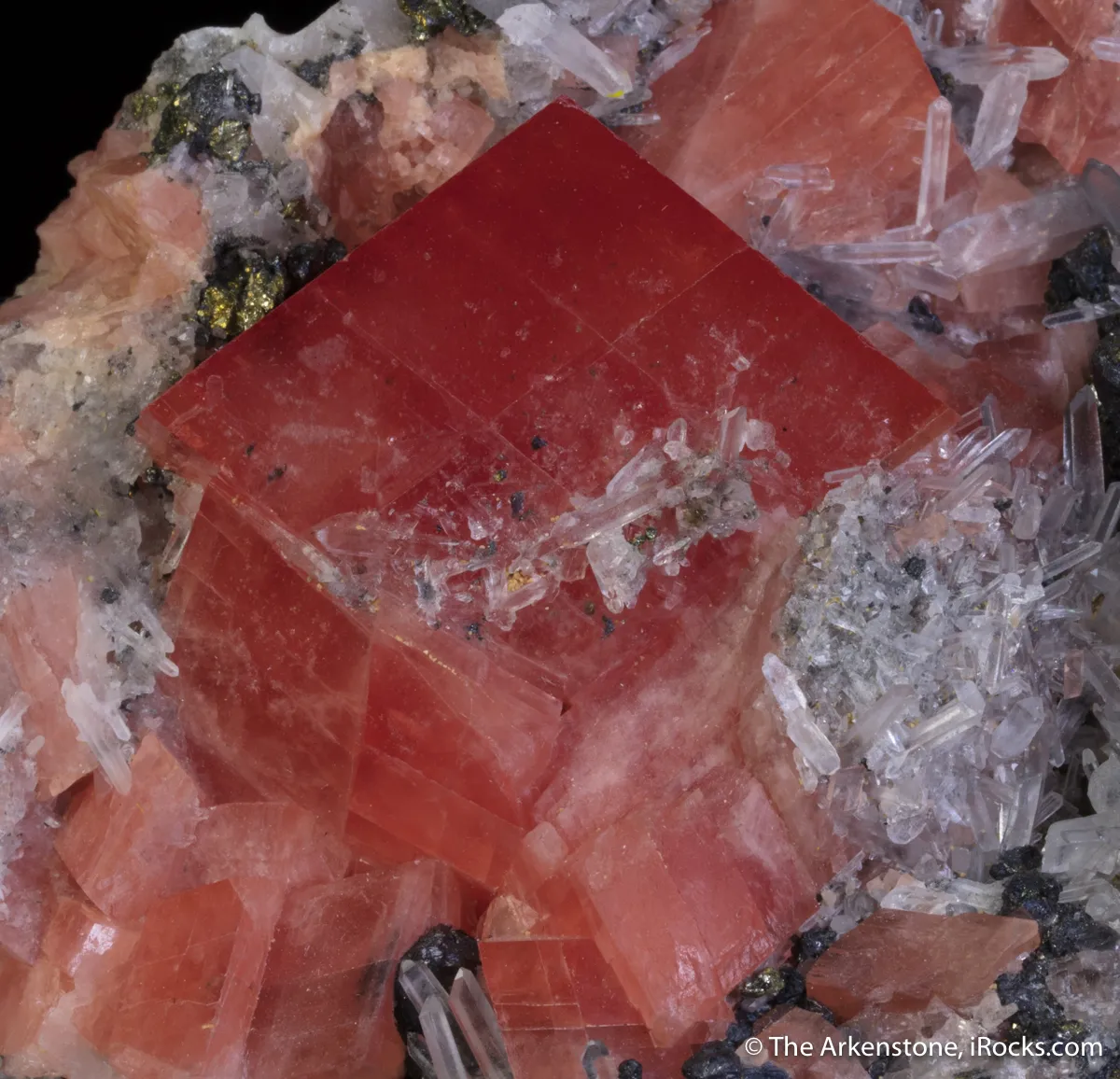 Rhodochrosite on Quartz and Tetrahedrite - image 3