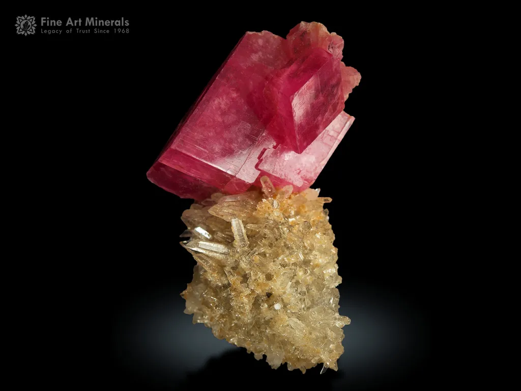 Rhodochrosite on Quartz Cluster from Colorado USA image