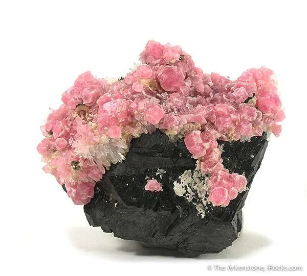 Rhodochrosite on Quartz on Sphalerite image