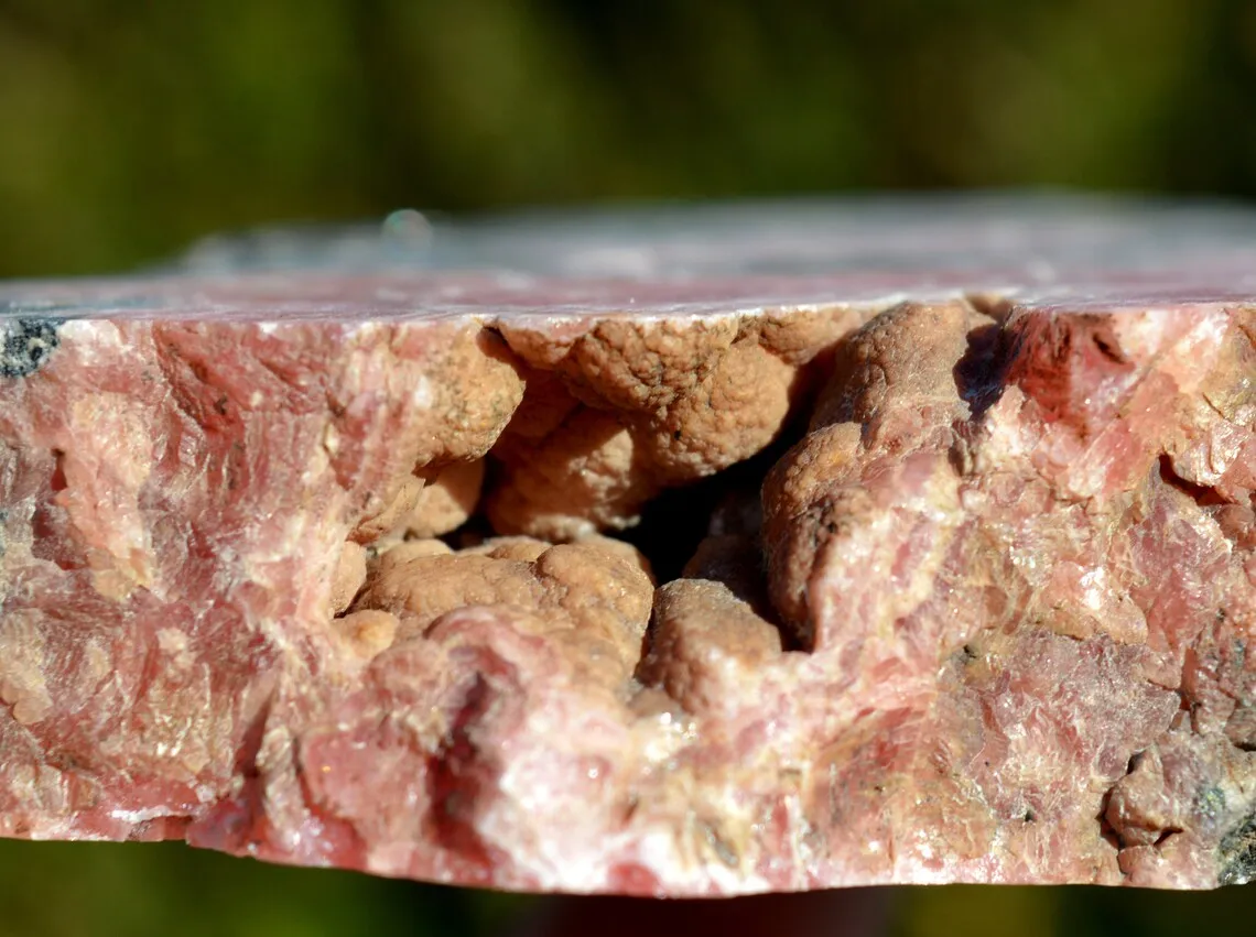 Rhodochrosite & pyrite 1026 grams - Manuelita Mine, Morococha District, Yauli Province, Junín, Peru - image 7