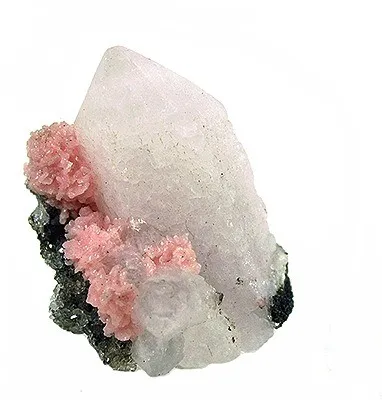 Rhodochrosite, Quartz image