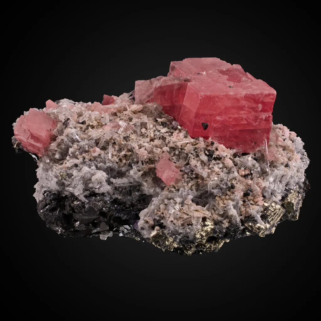 Rhodochrosite, Quartz, Sphalerite image