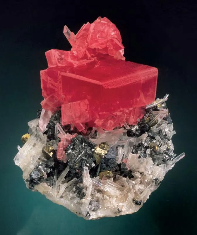 Rhodochrosite, Quartz, Tetrahedrite image