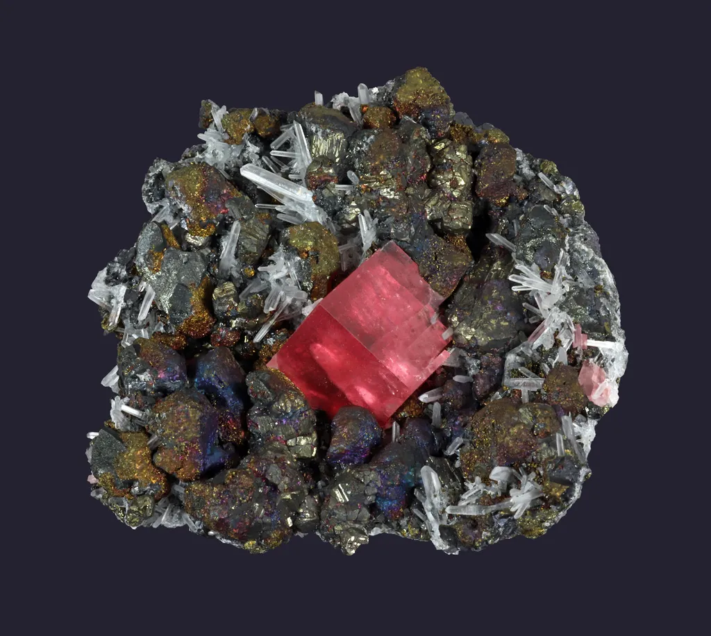 Rhodochrosite, sphalerite and quartz image
