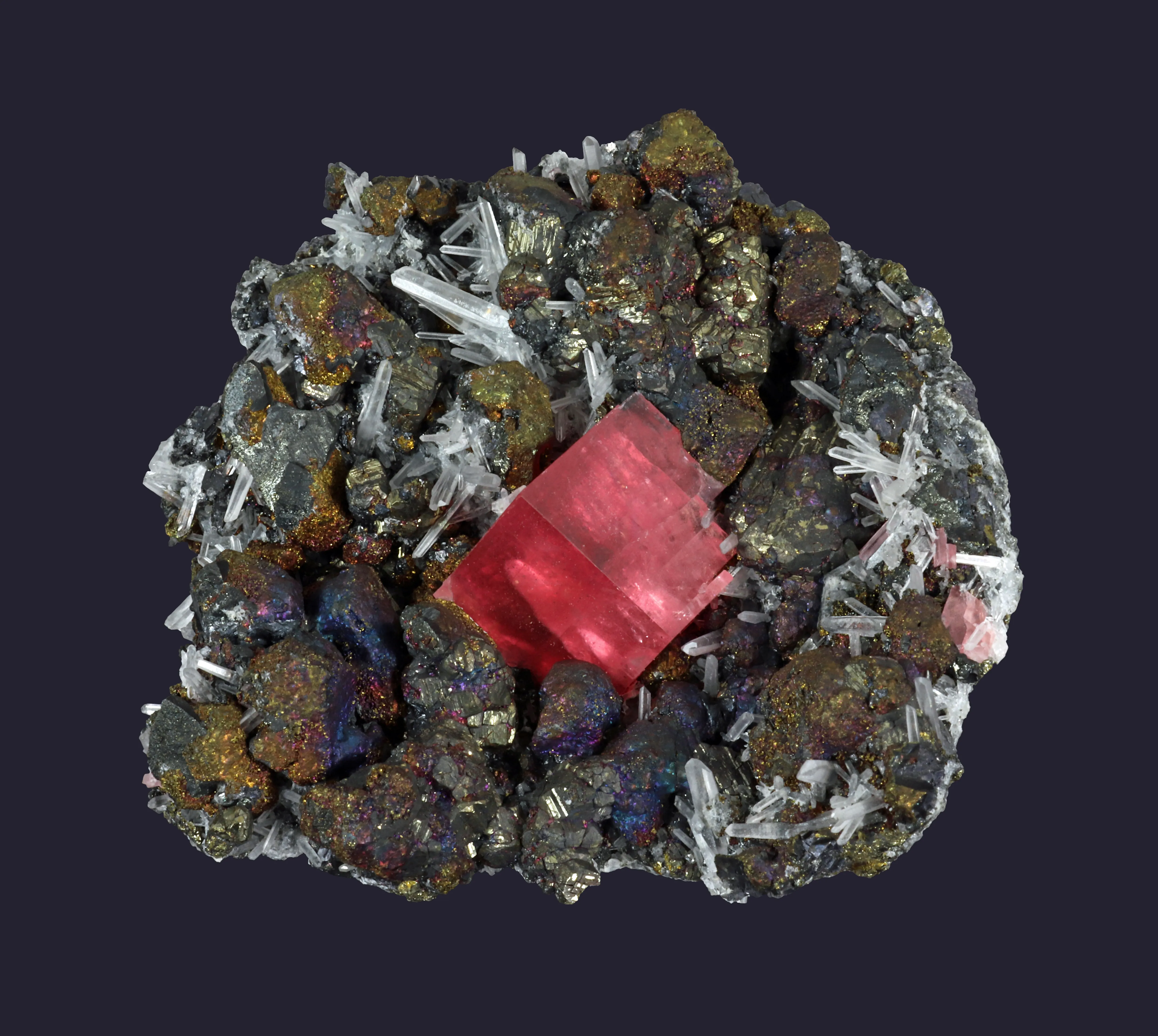 Rhodochrosite, sphalerite and quartz - image 1