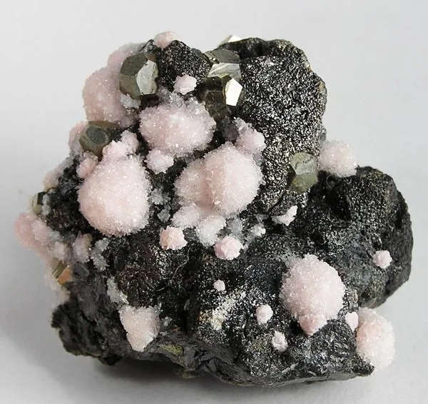 Rhodochrosite, Sphalerite, Pyrite image