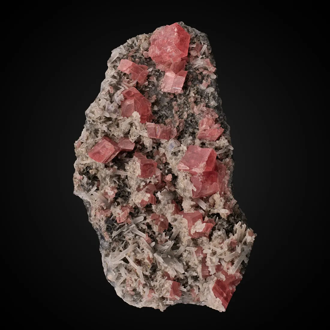 Rhodochrosite, Tetrahedrite, Quartz - image 1