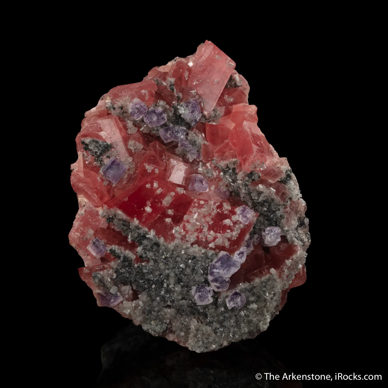 Rhodochrosite with Apatite and Fluorite - image 1