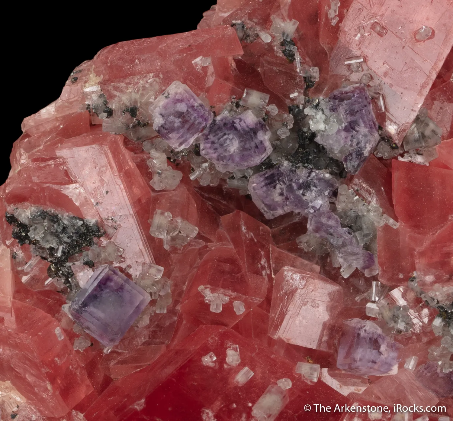 Rhodochrosite with Apatite and Fluorite - image 2