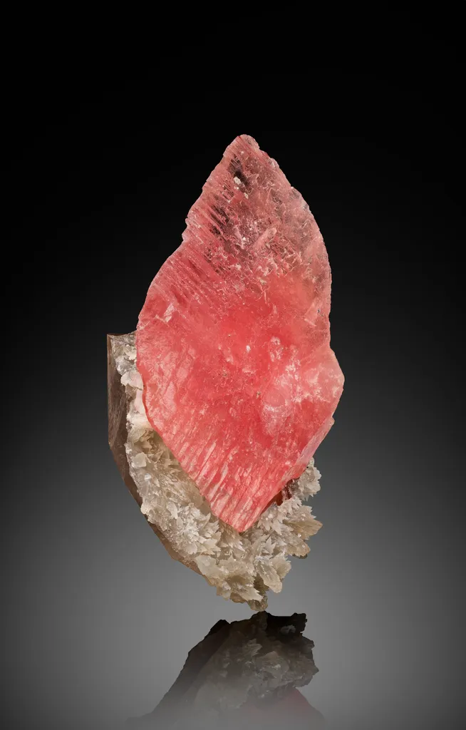 Rhodochrosite with Aragonite on Smoky Quartz - image 2