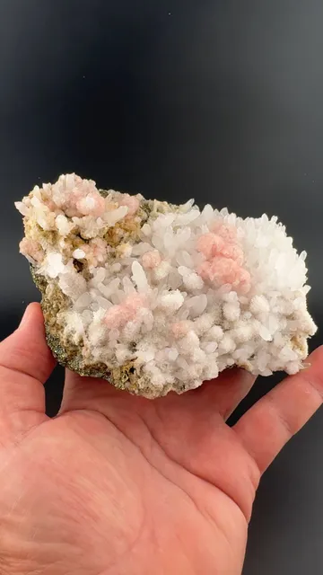 Rhodochrosite with Calcite, Quartz
