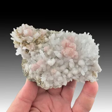Rhodochrosite with Calcite, Quartz