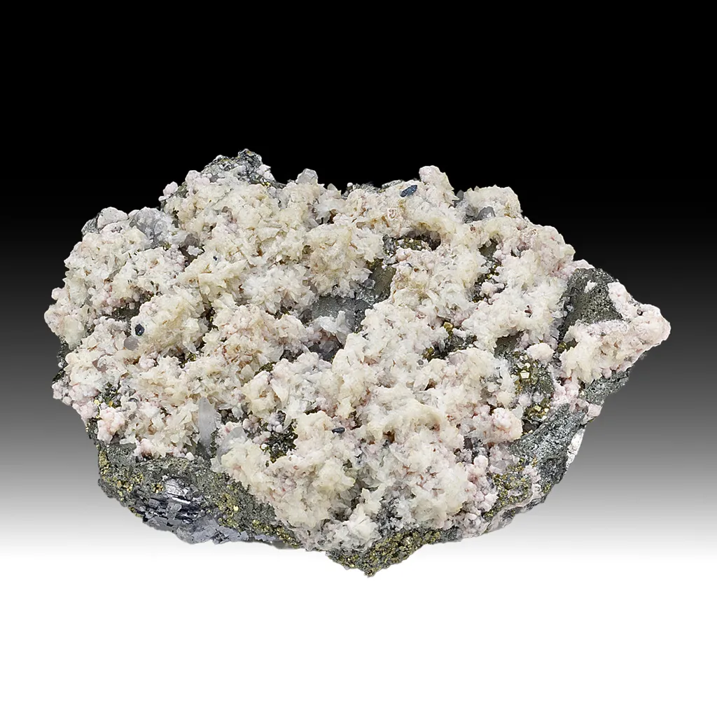 Rhodochrosite with Calcite, Tetrahedrite, Pyrite image