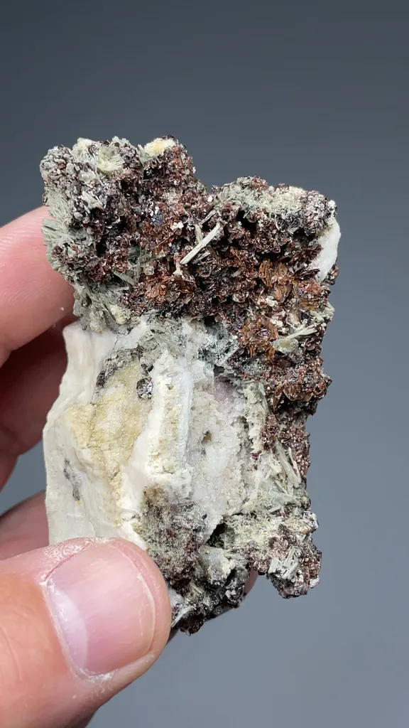 Rhodochrosite with Elpidite, Leifite, Fluorite - image 2