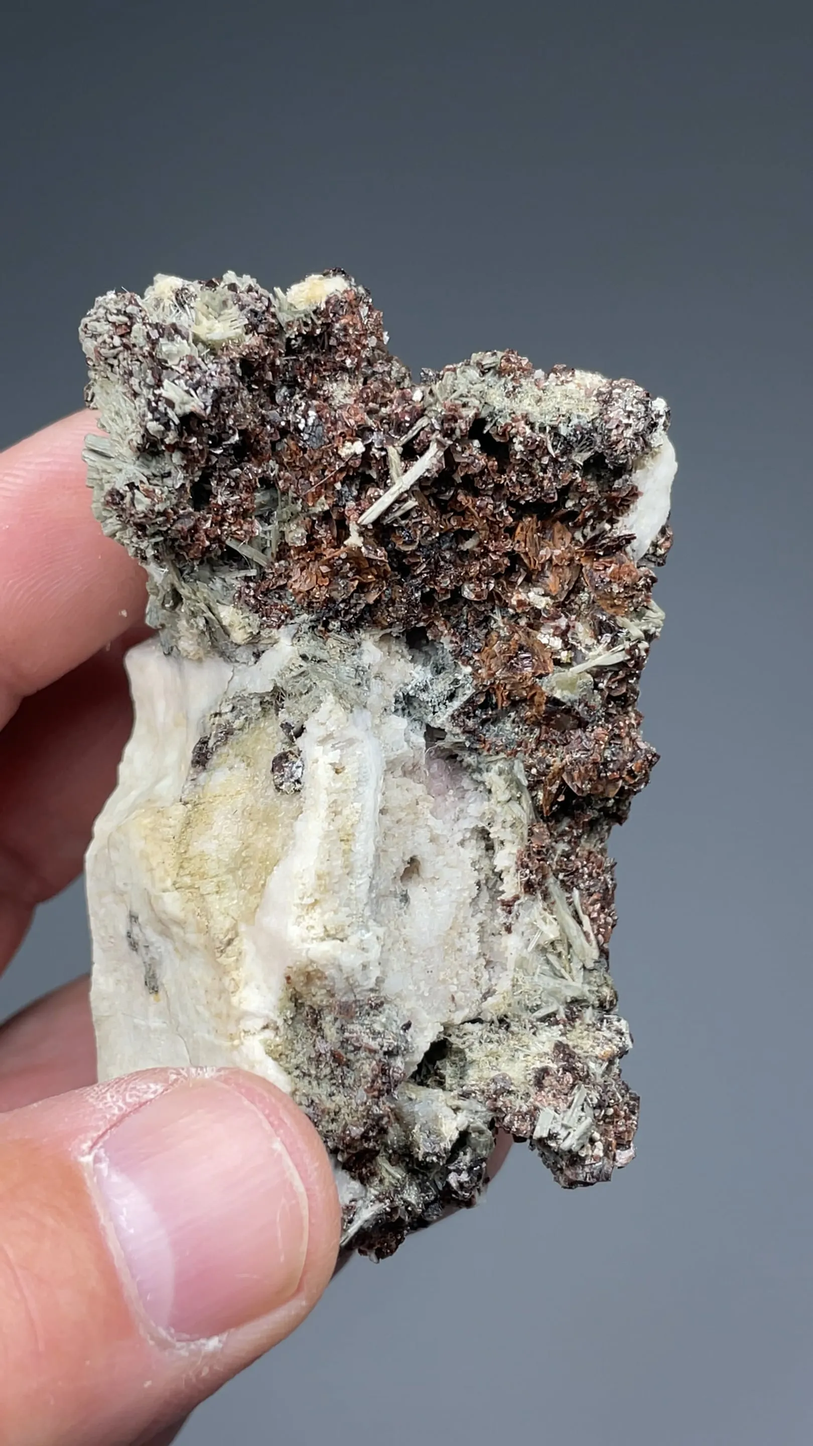 Rhodochrosite with Elpidite, Leifite, Fluorite - image 2