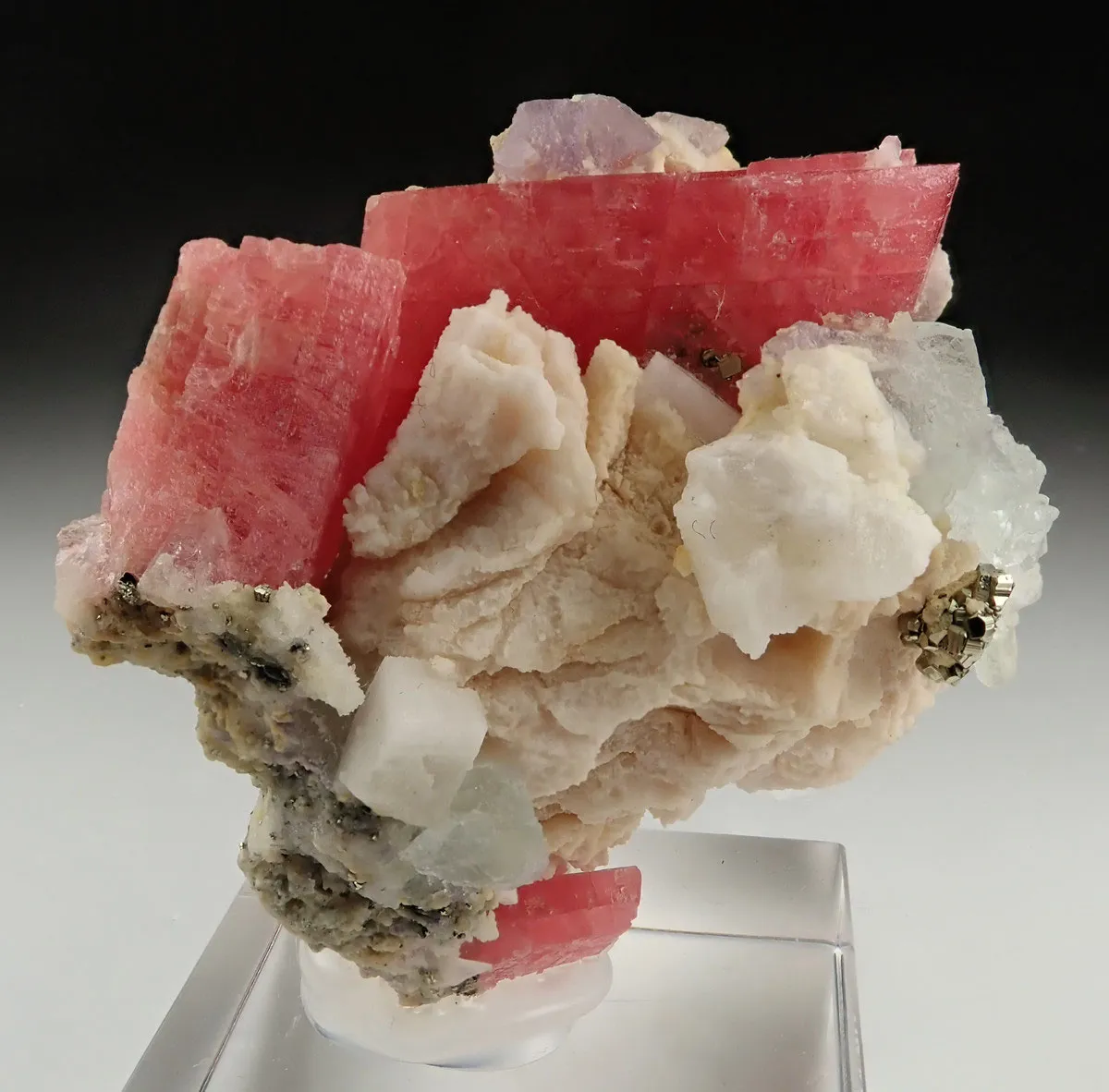 Rhodochrosite with Fluorite - image 1