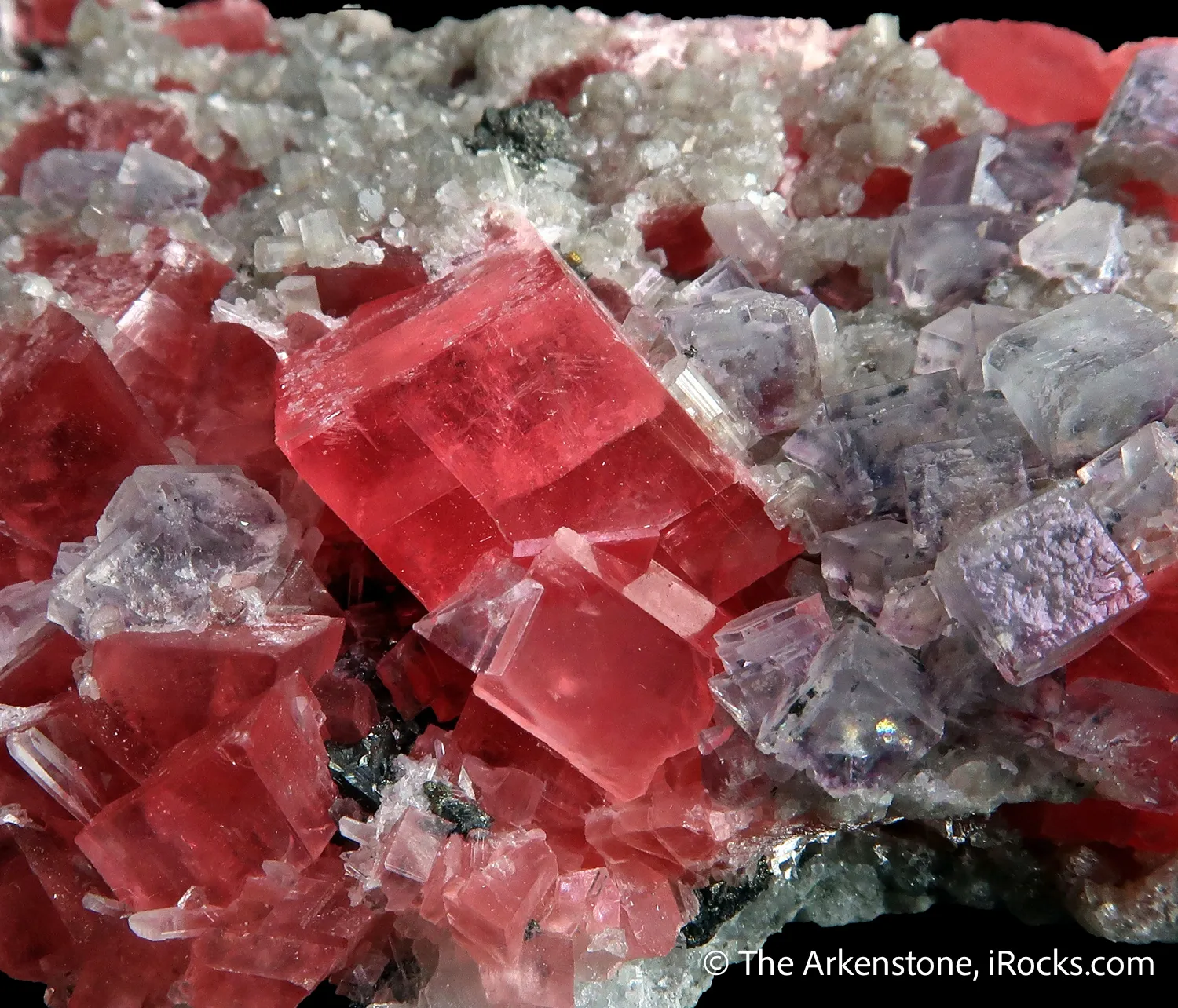 Rhodochrosite with Fluorite and Apatite - image 3