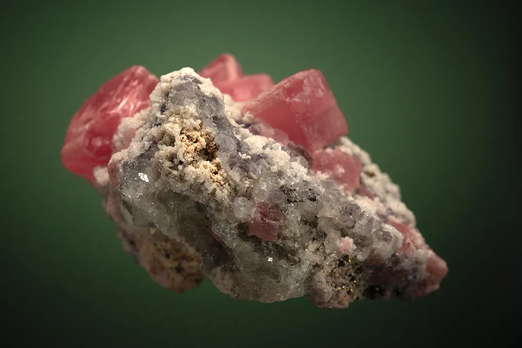 Rhodochrosite with Fluorite and Quartz - image 3