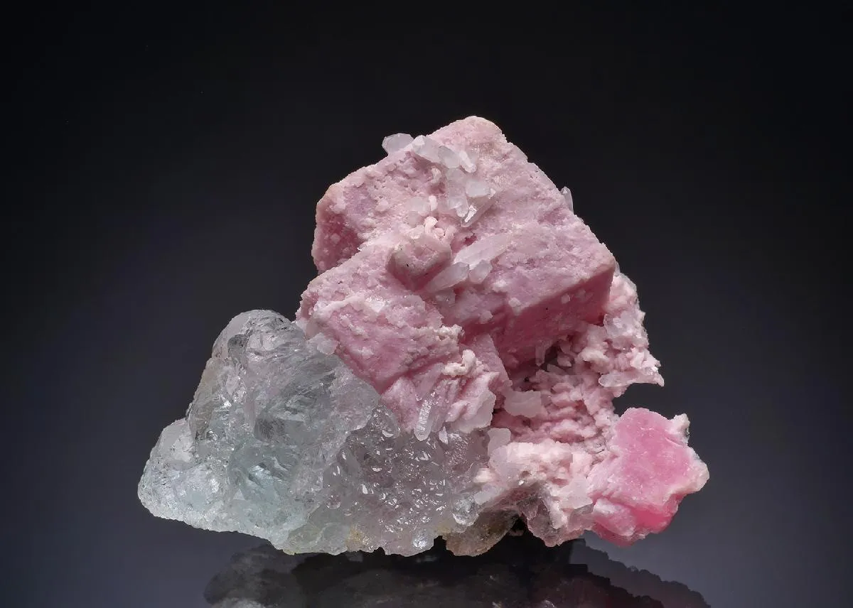 Rhodochrosite with Fluorite and Quartz - image 1