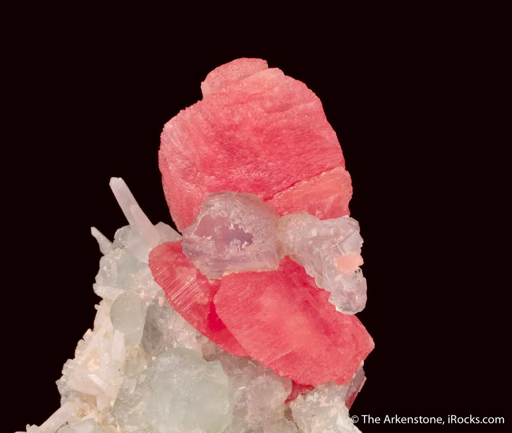 Rhodochrosite with Fluorite and Quartz image