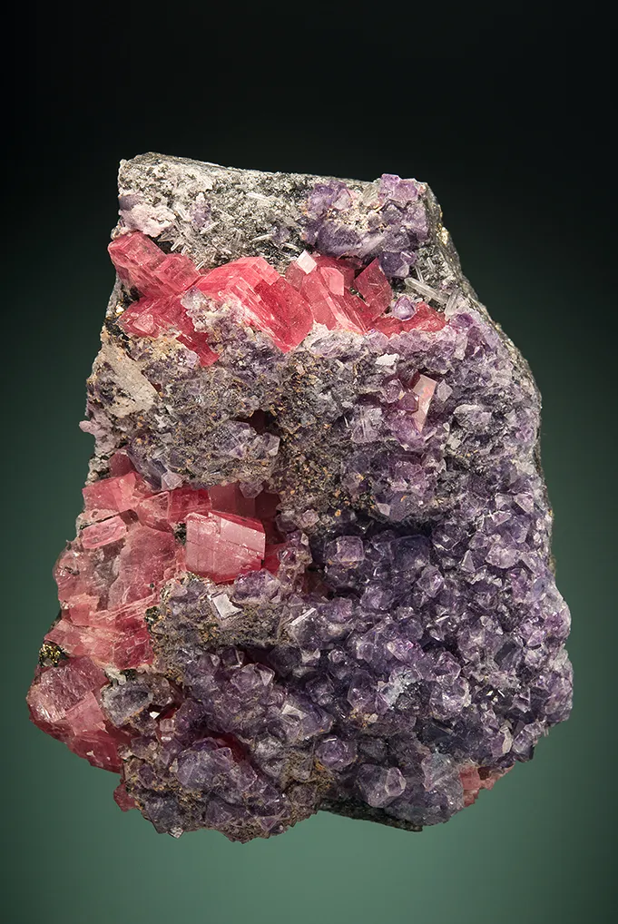 Rhodochrosite with Fluorite image