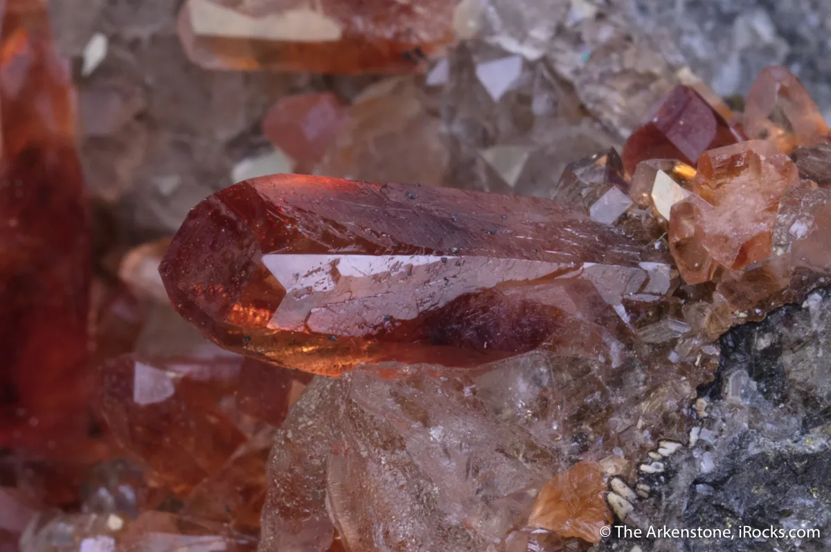 Rhodochrosite with Fluorite on Quartz - image 1