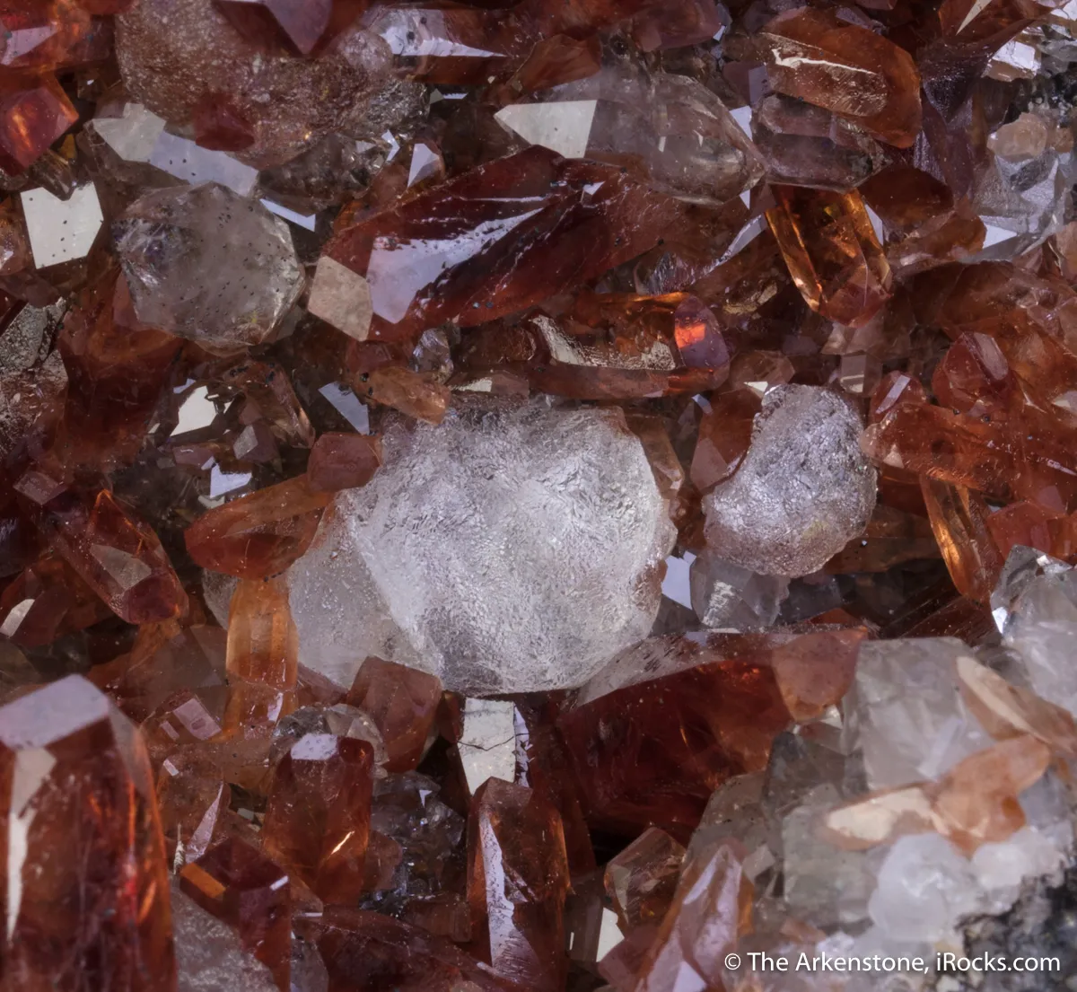 Rhodochrosite with Fluorite on Quartz - image 3