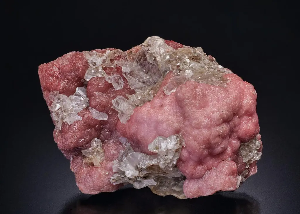 Rhodochrosite with Gypsum var. Selenite image
