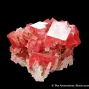 Rhodochrosite with Hübnerite and Fluorite on Quartz - image 1