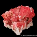 Rhodochrosite with Hübnerite and Fluorite on Quartz - image 5