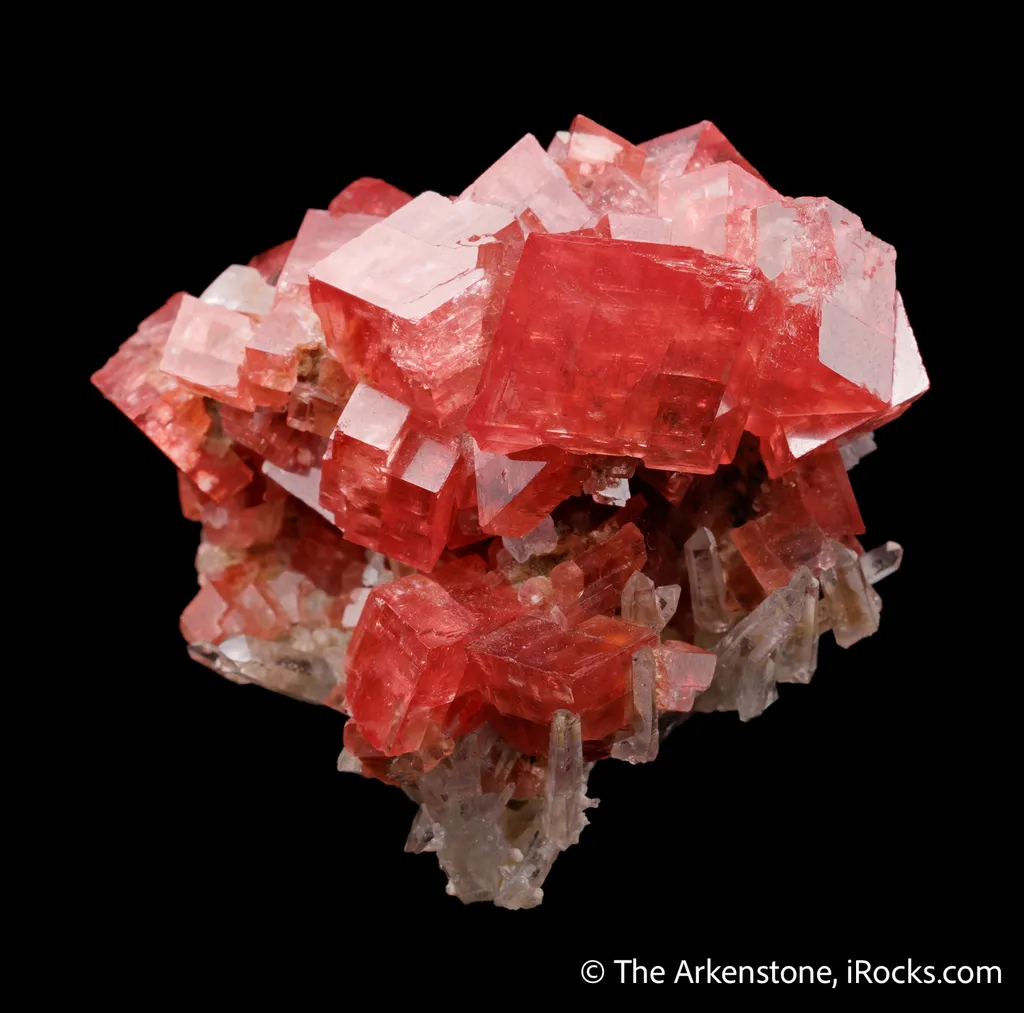 Rhodochrosite with Hübnerite and Fluorite on Quartz - image 4