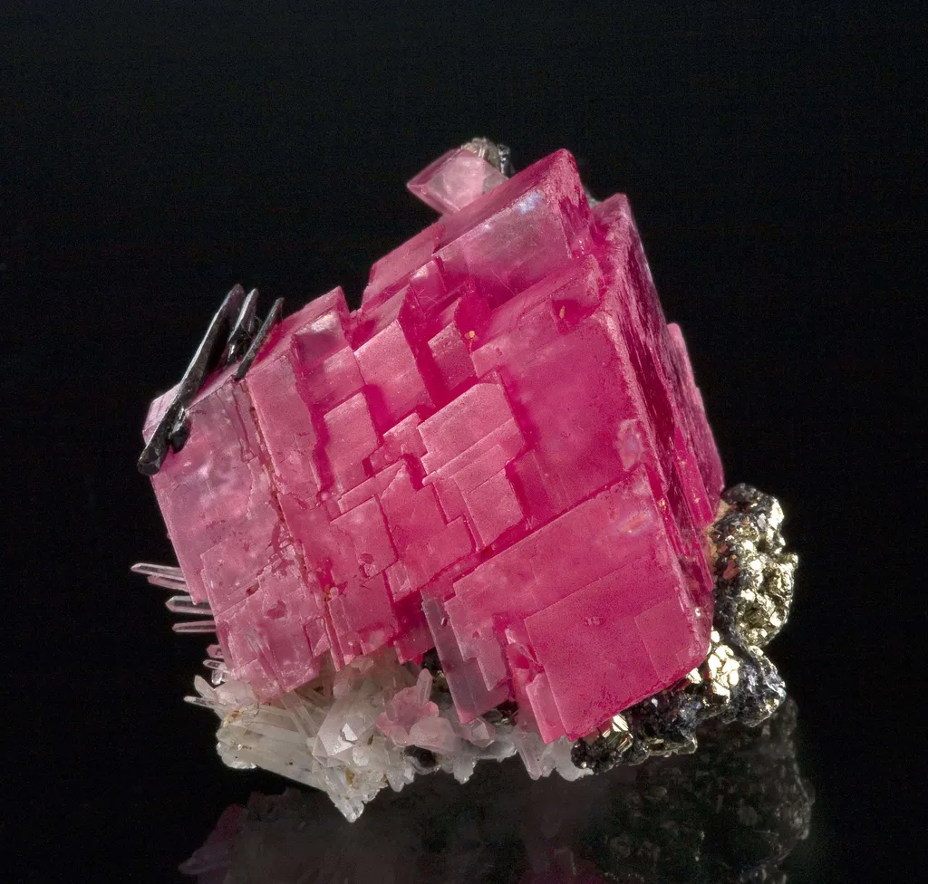 Rhodochrosite With Hubnerite and Quartz - image 4