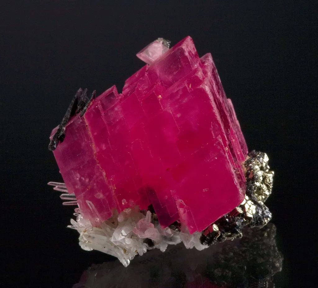 Rhodochrosite With Hubnerite and Quartz - image 5