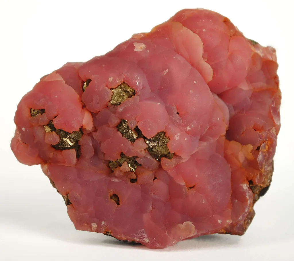 Rhodochrosite With Pyrite image