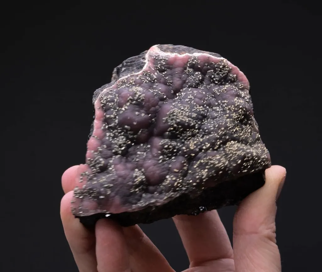 Rhodochrosite with Pyrite on Sphalerite - image 2