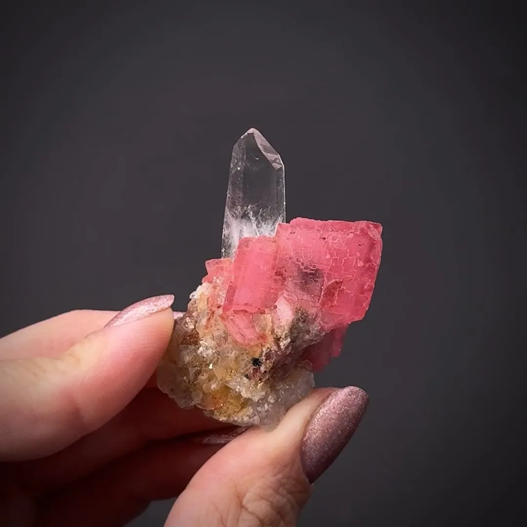 Rhodochrosite with Quartz - image 2