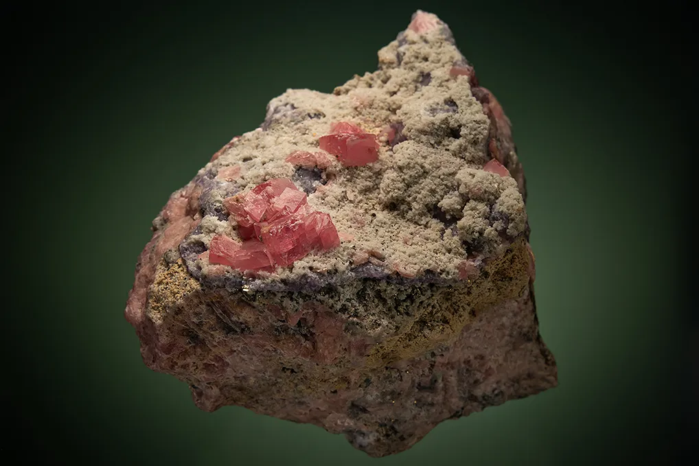 Rhodochrosite with Quartz and Fluorite image