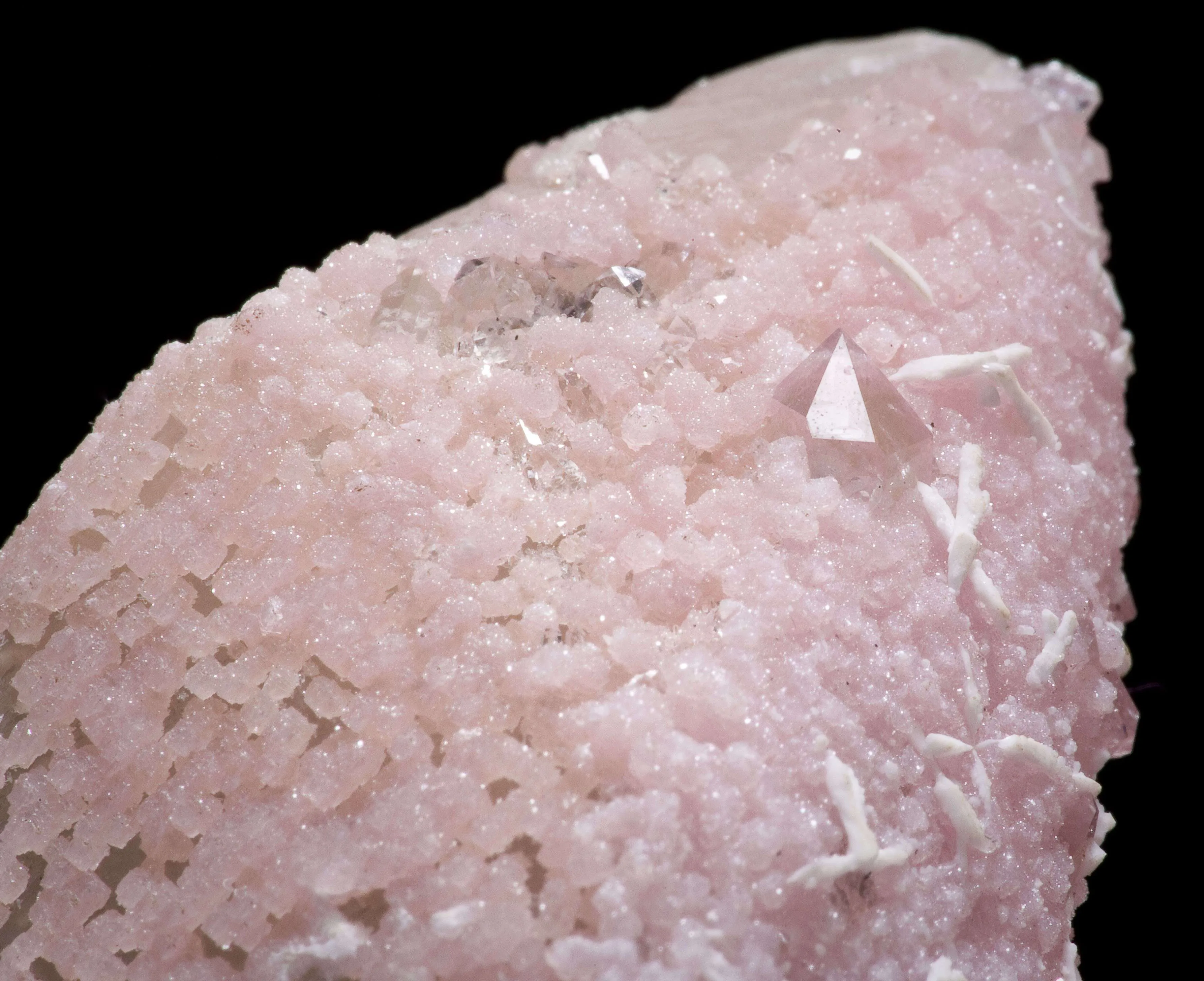 Rhodochrosite With Quartz & Gypsum Casting Calcite - image 3