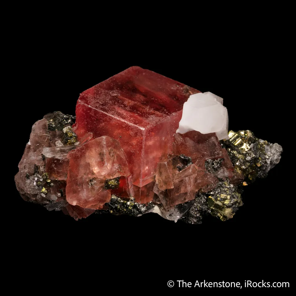 Rhodochrosite with Quartz ps. Fluorite image