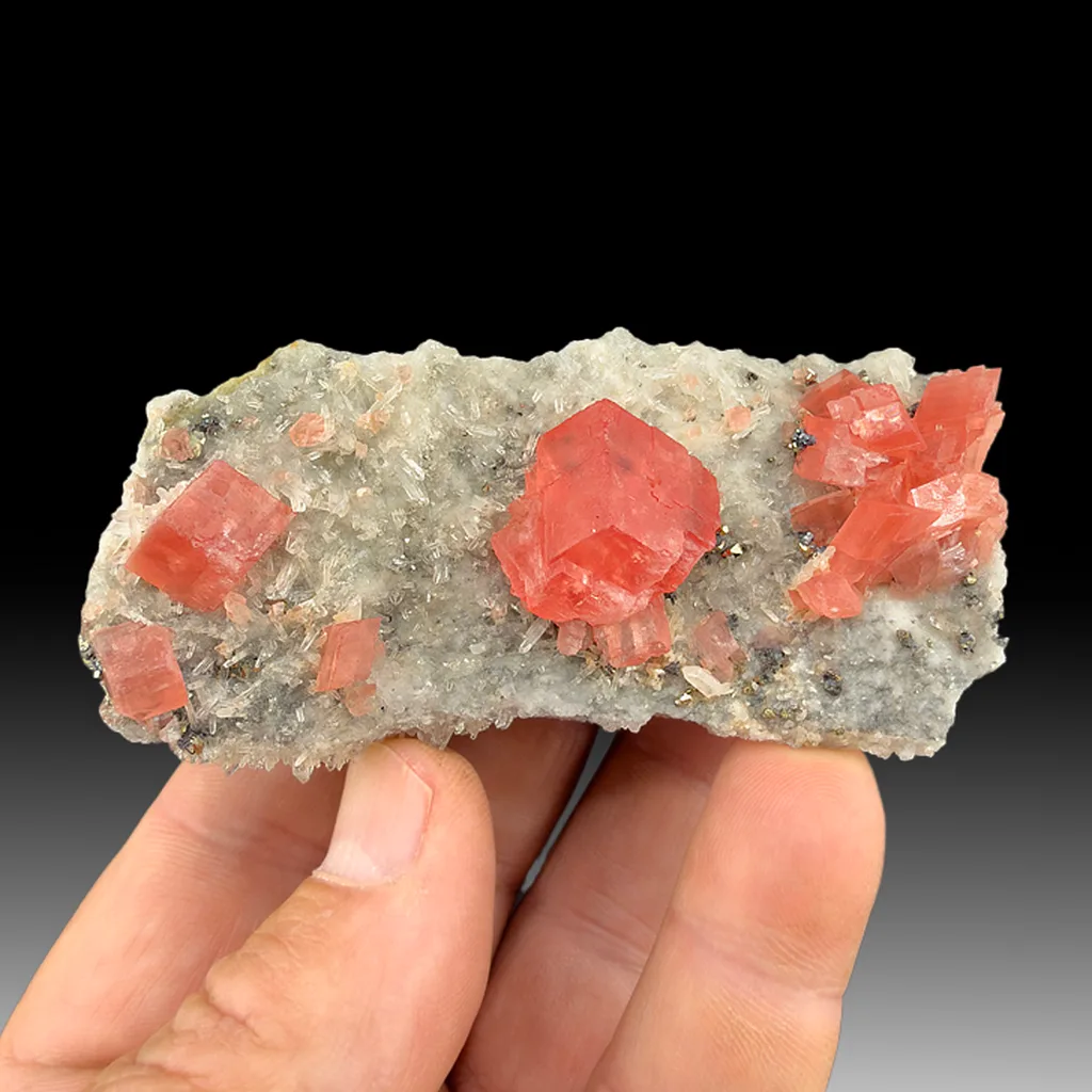Rhodochrosite with Quartz, Pyrite image