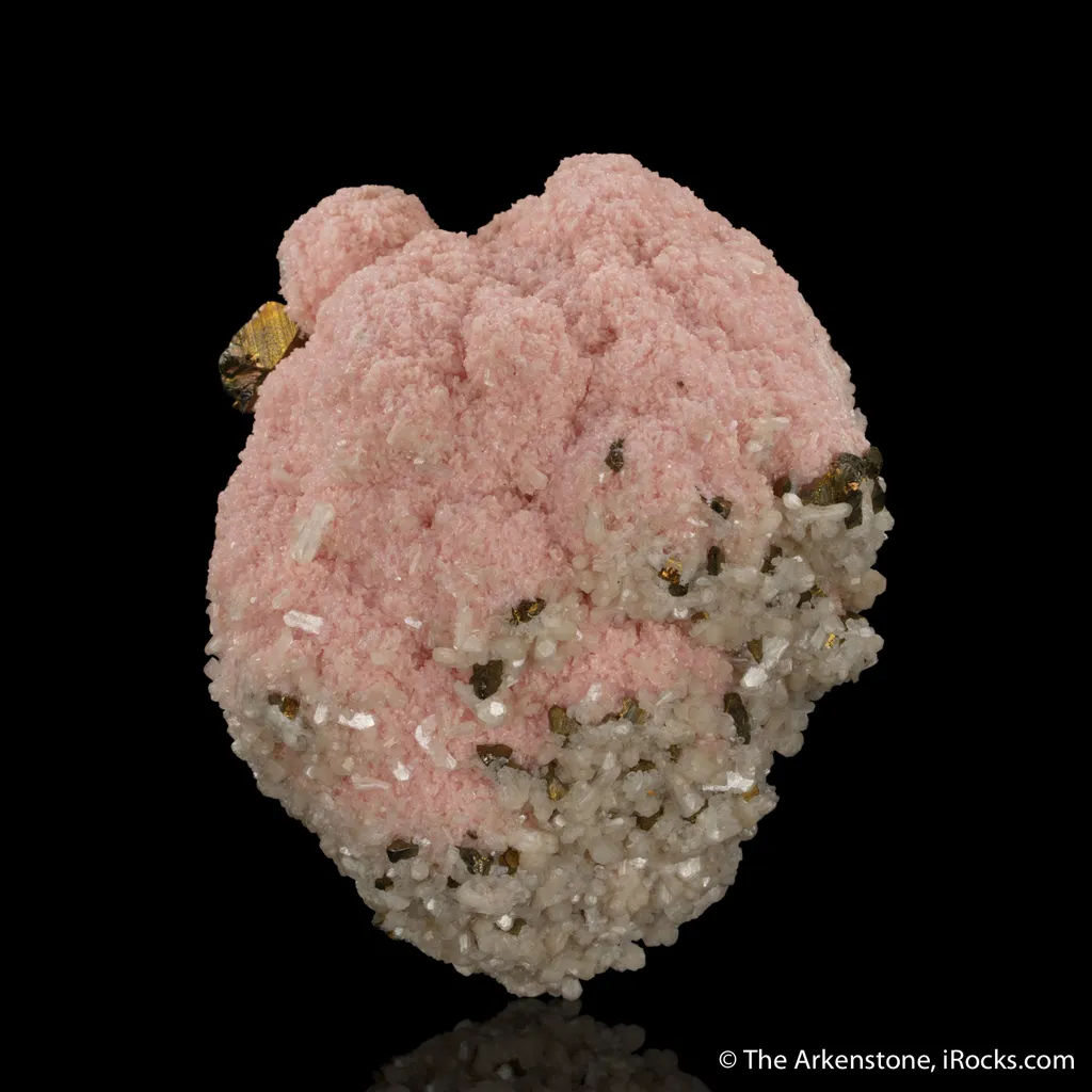 Rhodochrosite with Stilbite and Chalcopyrite image