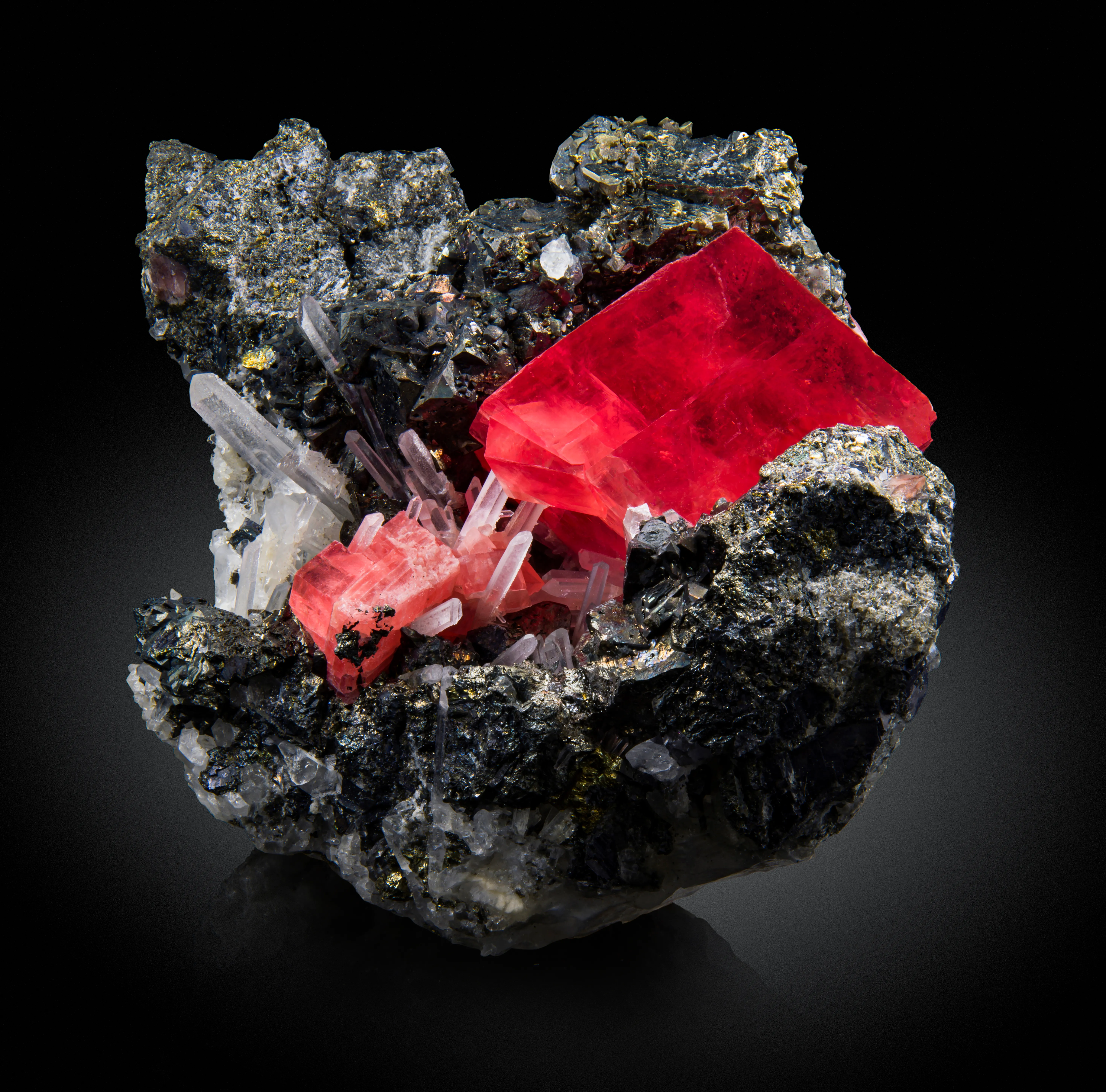 Rhodochrosite with Tetrahedrite & Quartz - image 1