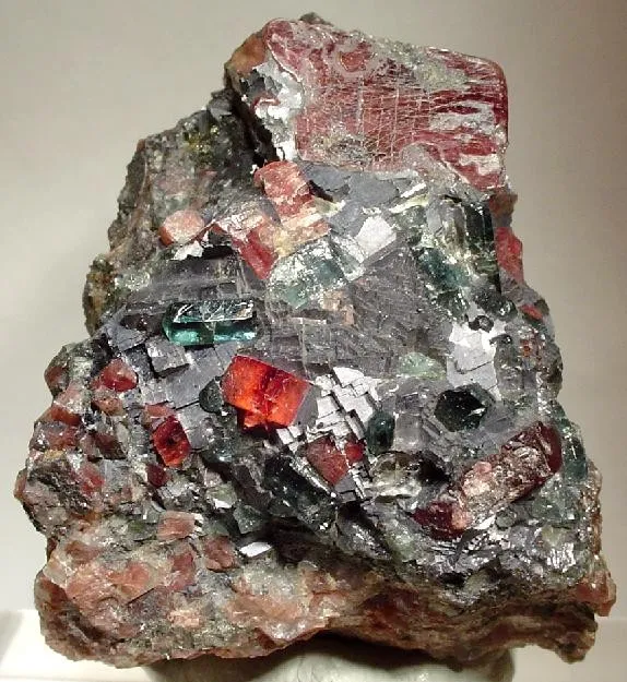 Rhodonite, Apatite, Galena image