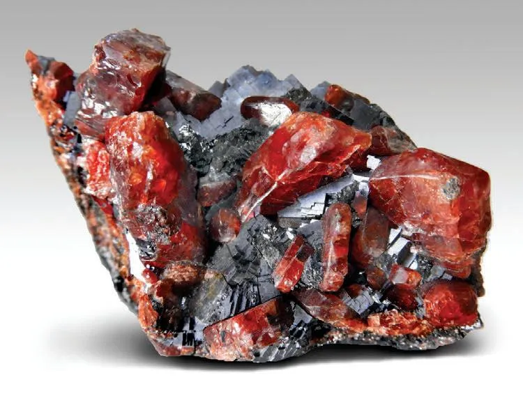 Rhodonite on Galena - image 1