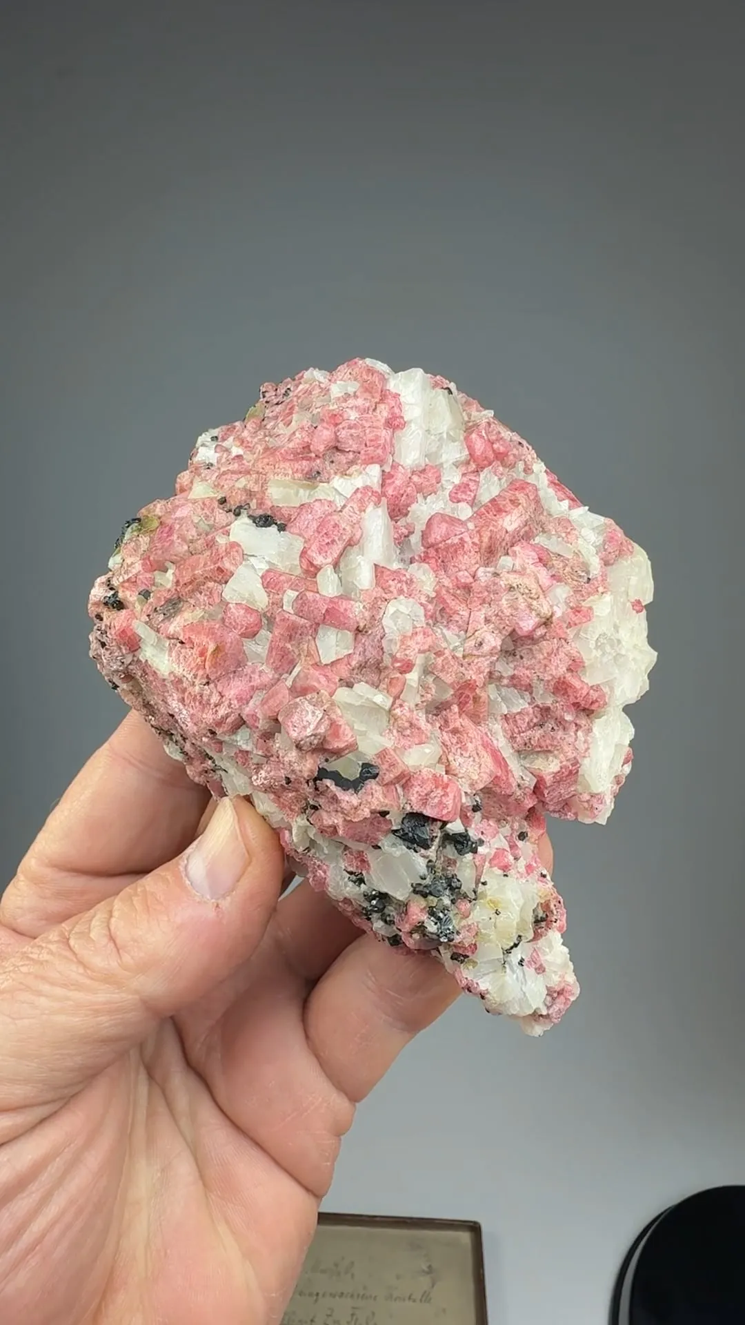 Rhodonite with Calcite, Franklinite - image 2