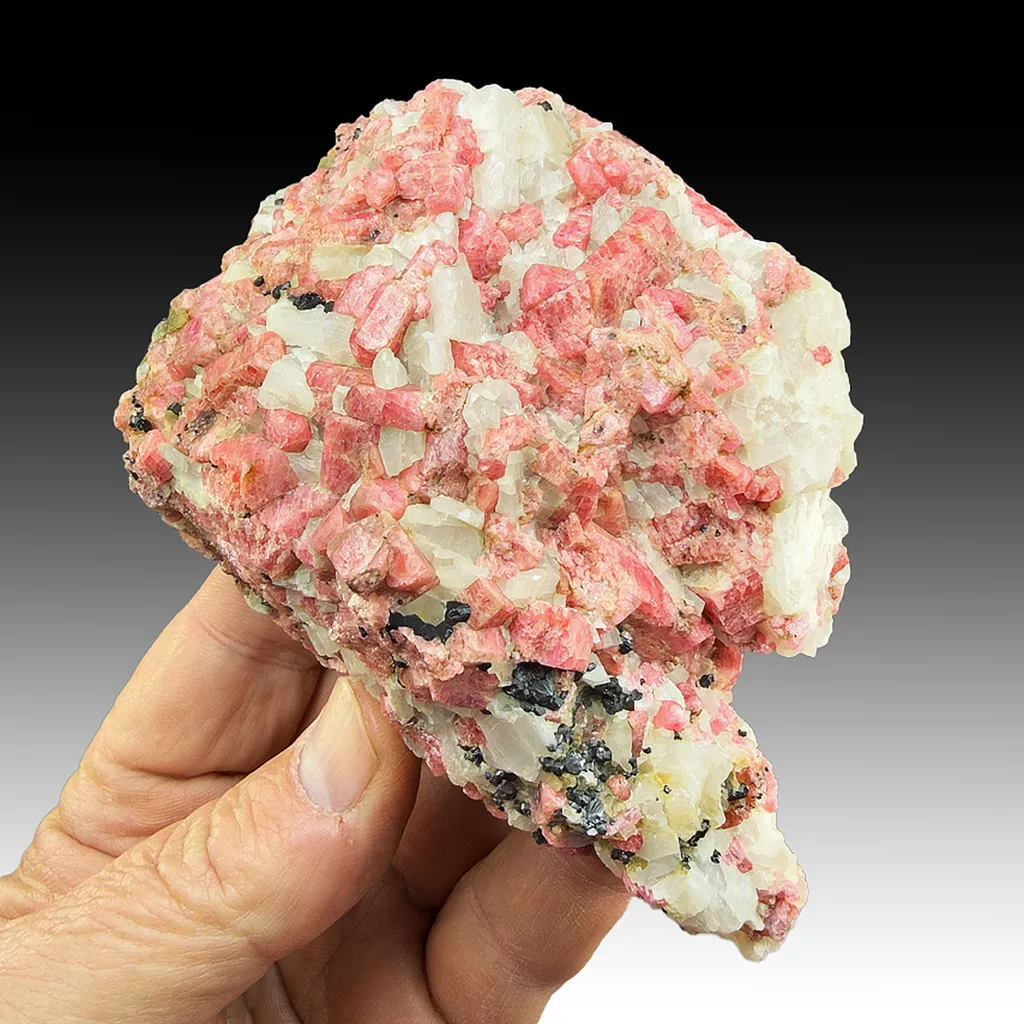Rhodonite with Calcite, Franklinite image