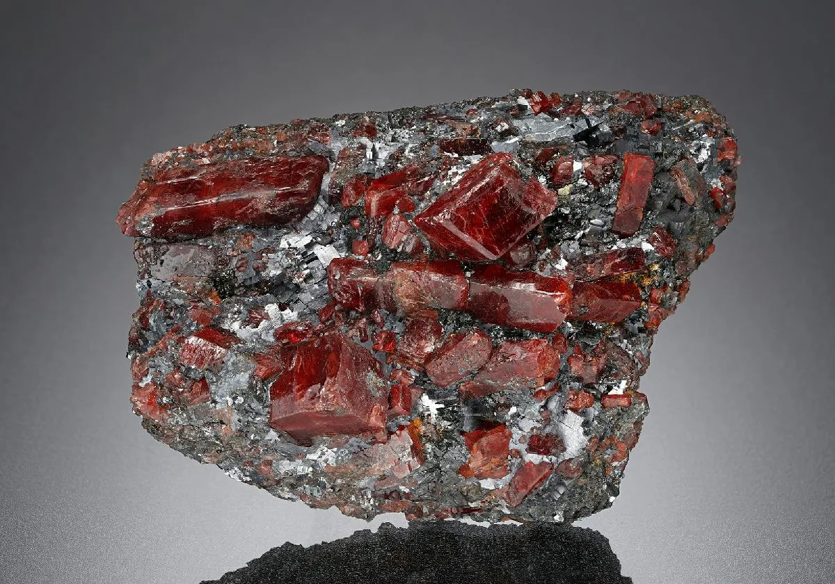 Rhodonite with Galena - image 1